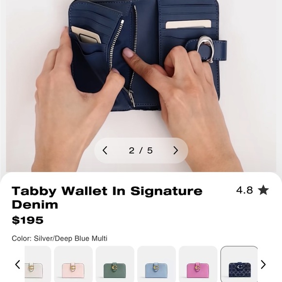 Coach Tan and Pink Floral Wallet - Picture 10 of 10